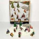 Grandeur Noel 12PC Christmas Village Figurine Set Skating Rink Resin. Fixed Price $29.00.