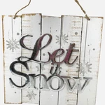 Let It Snow Decorative Hanging Wall Sign Rustic Rope Accent Winter Holiday. Fixed Price $15.99.