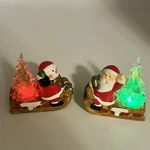 Ceramic Snowman & Santa Lighted Christmas Figurines Set Led Color Changing Trees. Fixed Price $23.95.