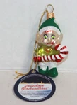 Lauschaer Glaskugelhaus Figural Glass Elf Christmas Ornament With Tag. Fixed Price $12.99.
