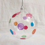 Seasons Of Cannon Falls Clear Glass Ball Polka Dot Large Christmas Ornament Scf. Fixed Price $24.99.
