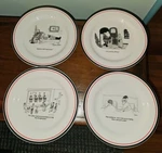 The New Yorker Magazine Restoration Hardware 4 Dessert Plates Box Set Santa Xmas. Fixed Price $43.99.