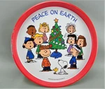 Imagination Action RC4305 Peanuts Charlie Brown Snoopy Christmas Round Tray. Fixed Price $14.97.