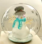 Trim Home Handblown Glass Christmas Snowman With Color Changing Led's Lights. Fixed Price $25.00.