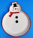 Hallmark Snowman Candy Cookie Dish Christmas Winter Holiday Serving 8". Fixed Price $6.29.