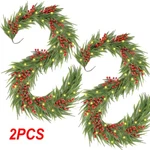 2 6FT Led Christmas Norfolk Pine Garland Artificial Real Touch Battery Operated. Fixed Price $29.99.