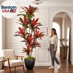 8FT Artificial Dracaena Tree Faux Plant With Pot, Tall Fake Yucca Silk. Fixed Price $215.57.
