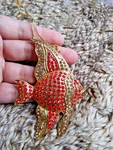 Tropical Angel Fish Jeweled Rhinestone Christmas Ornament Gold Metal. Fixed Price $15.19.