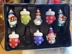 Christmas Ornaments Christopher Radko Collections 8 Mittens/ Snowmen Blown Glass. Fixed Price $28.00.