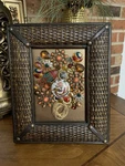 Vintage Jewelry Art Floral Collage Framed Christmas Tree. Fixed Price $58.00.