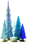 Cody Foster Christmas Decor Glass Blue Hues Trees Set Of 5! -7'' 17''H. Fixed Price $260.00.