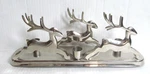 Crate & Barrel Reindeer Taper Holder #367-233 Silver Tone Orig Sticker. Fixed Price $23.95.