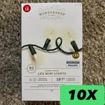 10X Wondershop 60 Led Philips 19.5FT Mini Christmas String Lights Warm White. Fixed Price $39.99.
