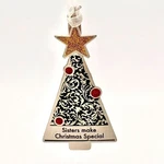 Ganz Pewter Sisters Christmas Tree Ornament With Sparkly Star & Red Accents 2020. Fixed Price $14.00.