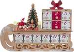 Kurt Adler 8.3" Battery Op Lighted Led Wooden Santa Sleigh Advent Calender New. Fixed Price $38.88.