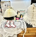 Vintage Wedding Lot 13 Beistle Honeycomb Bells Hallmark Bride Apron Cake Toppers. Fixed Price $19.99.