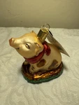 Ornament Piggy In The Puddle Blown Glass Christmas - Old World New. Fixed Price $14.00.