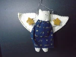 Handmade Kitty Cat Peace Love Joy Angel 4.5" X 5.5" Plush Ornament Unbranded. Fixed Price $13.00.