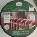 Indoor/outdoor Led Christmas Candy Cane Rope Lights, Cool White 24' Holiday Time. Fixed Price $29.99.