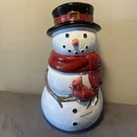 Christmas Cookie Jar Snowman Cardinal Nicholas Square Yuletide Kohl. Fixed Price $31.99.