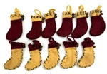 Primitives By Kathy Merry Christmas Vintage Style Miniature Felt Stockings Set. Fixed Price $25.99.
