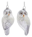 Set Of 2 Silver & Grey Owl Glass Christmas Ornaments By Kurt Adler. Fixed Price $20.99.