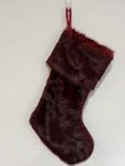 Gallerie Christmas Stocking Plush Faux Fur Fuzzy Soft Red Maroon 19". Fixed Price $17.47.