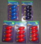 Holiday Time 7 Watt Bulbs C9 Sets - Lot Of 5 Packs = 20 Red & Blue. Fixed Price $9.99.
