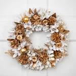 Northlight Glittered Wood Petals And Apples Christmas Wreath - 13.5" Unlit. Fixed Price $34.01.