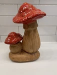 Retro Mushroom Garden Ornament/d Cor Pottery Sculpture Toadstool Indoor/outdoor. Fixed Price $14.99.