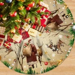 Christmas Tree Skirt, 48 Xmas Mat Inches, Beige And Green. Fixed Price $13.35.