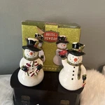 Certified International Rustic Snowman Salt Pepper Shakers Hand Painted 4. Fixed Price $20.00.