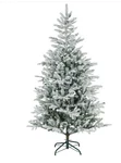 6 Ft Artificial Frosted Christmas Tree With Realistic Branches, Wide Full Spruce. Fixed Price $129.99.