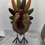 Thanksgiving Turkey Decoration, Wooden Standing Tabletop Metal. Fixed Price $29.95.