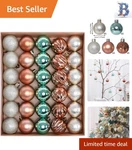 30CT Shatterproof Christmas Ornaments In Green Copper Gold - Holiday Elegance. Fixed Price $29.99.