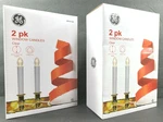 (2) Ge Pk Window Candles Set Clear 8.5" Holiday Celebration Party Lights New. Fixed Price $27.99.
