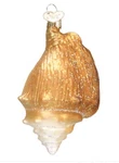 Wholesale Lot Of 12 Golden Seashell Blown Glass Ornaments By World Christmas. Fixed Price $85.00.