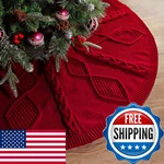 Limbridge 48 Inch Christmas Tree Skirt Diamond Braided Cable Knit. Fixed Price $68.98.
