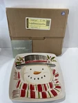 Longaberger Top Hat Snowman Luncheon Plate-nib!!!. Fixed Price $48.99.