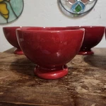 Lot Of 2 Noble Excellence Candy Apple Red Pedestal Soup Cereal Bowls. Fixed Price $22.74.