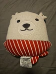 New Bear Design Decorative Plush Toss Pillow Red Scarf Wondershop. Fixed Price $19.00.