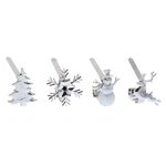 Silver Mantleclip Stocking Holder With Assorted Holiday Icons (4-PACK). Fixed Price $25.97.
