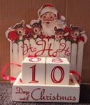 Christmas Countdown Blocks Ho 32 Days Vintage Santa Reindeer Wood Glitter. Fixed Price $14.95.