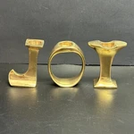 Joy Candlestick Holder Set Christmas Remembered Solid Brass 3 Piece Vintage 1994. Fixed Price $21.99.