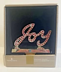 Harvey Lewis Joy Swarovski Stocking Holder Christmas Holiday Silver Red Crystal. Fixed Price $23.88.