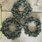 Artificial Pine Christmas Wreaths Set Of 3 Green 18 Holiday Door Decoration. Fixed Price $21.00.