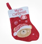 First Christmas Infant Baby Stocking Embroidered Teddy Bear Plush Sock. Fixed Price $9.34.