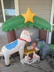 Gemmy Lighted Nativity Scene Baby Jesus Animals Inflatable Air-blown *read*. Fixed Price $49.99.
