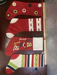Winter Dreams Set Of 4 Christmas Stocking Collection White Wool Red Corduroy. Fixed Price $65.00.