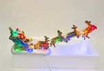 New 2024 Carole Towne Santa Sleigh And Reindeer Led Christmas 4950823. Fixed Price $29.99.